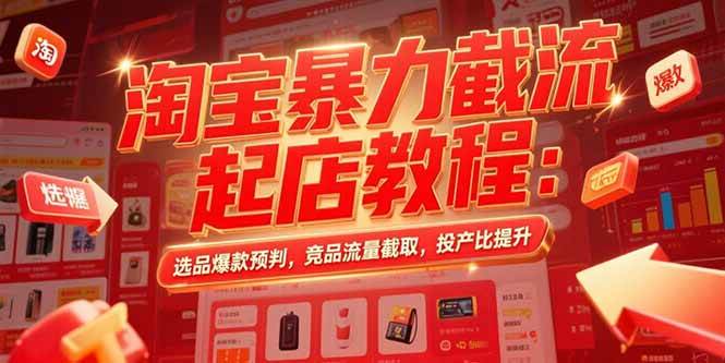 （15468期）淘宝暴力截流起店教程：选品爆款预判，竞品流量截取，投产比提升-小Z博客