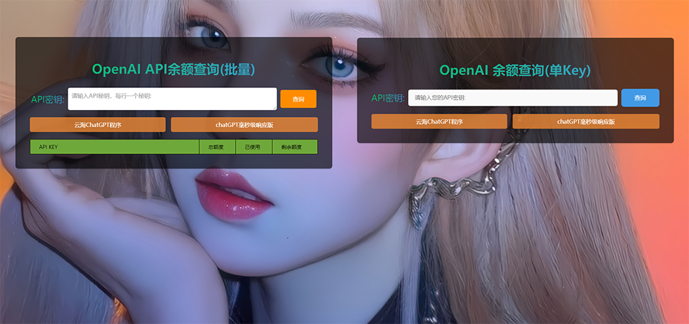 ChatGPT在线查询余额小工具源码-小Z博客
