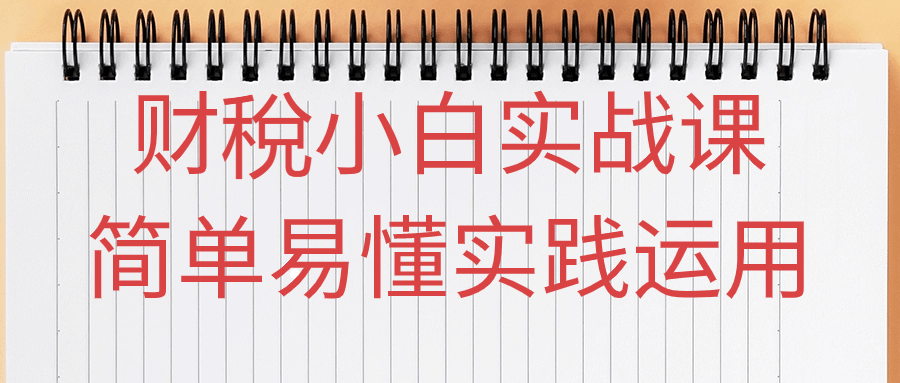 财稅小白实战课简单易懂实践运用-小Z博客