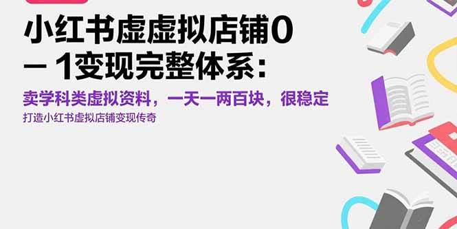 图片[1]-（15489期）小红书虚拟店铺0-1变现完整体系：卖学科类虚拟资料，一天一两百块，很稳定-小Z博客